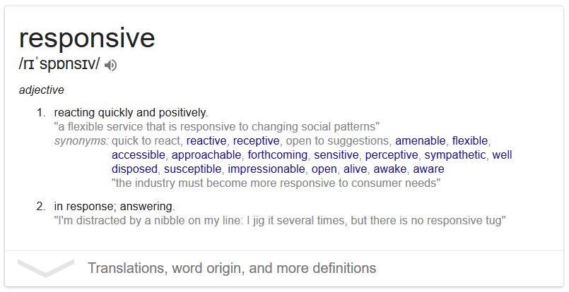 Sito Web Responsive - Il significato della parola Responsive in inglese
