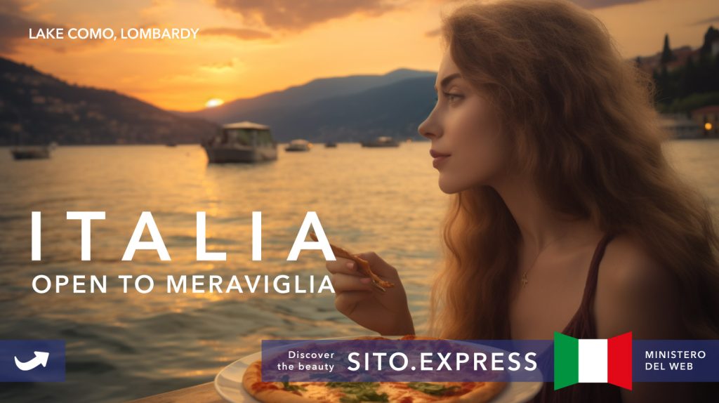 Italia open to meraviglia Lake Como by midjourney