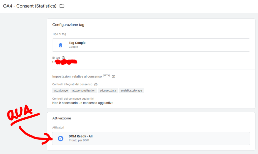 Impostazione del tag Google Analytics 4